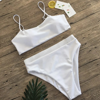 Leopard Print Bikini - Two Piece Swimsuit Set | Low Waist, Wire Free Swimwear - ZOOMNSTORE