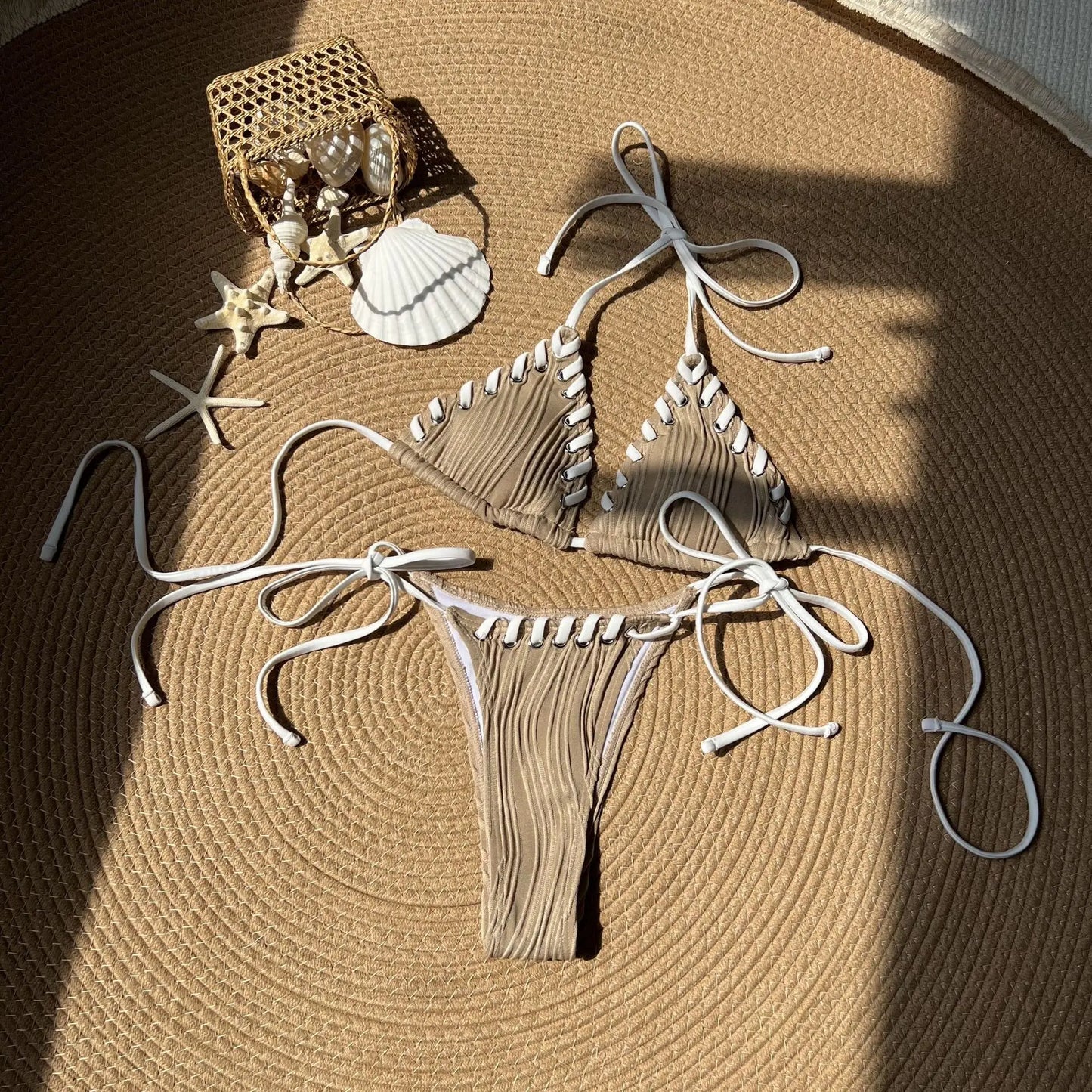 Leopard Print Bikini - Two Piece Swimsuit Set | Low Waist, Wire Free Swimwear - ZOOMNSTORE