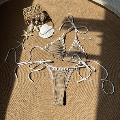 Leopard Print Bikini - Two Piece Swimsuit Set | Low Waist, Wire Free Swimwear - ZOOMNSTORE