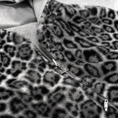 Retro Leopard Print Hoodie - Oversized Casual Sweatshirt for Men - ZOOMNSTORE