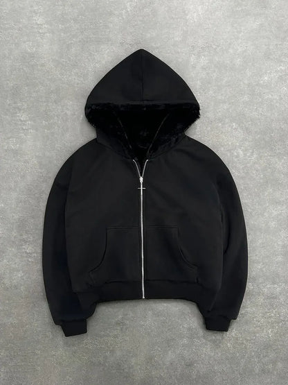 Retro Leopard Print Hoodie - Oversized Casual Sweatshirt for Men - ZOOMNSTORE