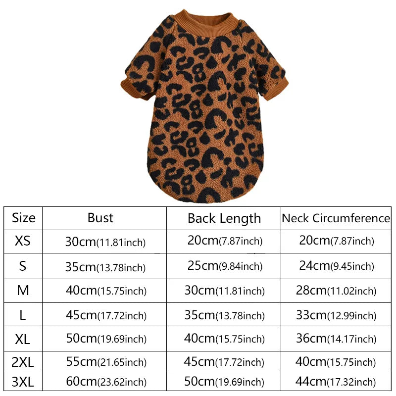 Leopard Print Pet Sweater - Soft Eco-Friendly Dog Pullover, Tear-Resistant Wear - ZOOMNSTORE