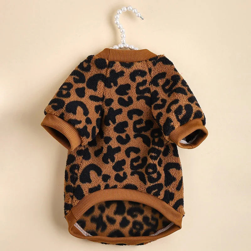 Leopard Print Pet Sweater - Soft Eco-Friendly Dog Pullover, Tear-Resistant Wear - ZOOMNSTORE