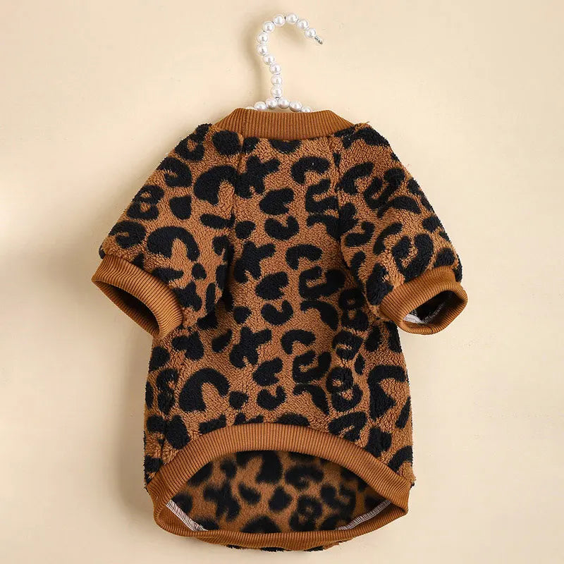 Leopard Print Pet Sweater - Soft Eco-Friendly Dog Pullover, Tear-Resistant Wear - ZOOMNSTORE