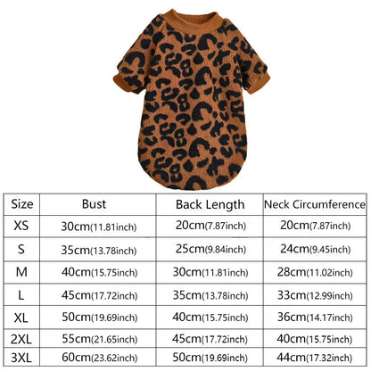 Leopard Print Pet Sweater - Soft Eco-Friendly Dog Pullover, Tear-Resistant Wear - ZOOMNSTORE