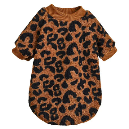 Leopard Print Pet Sweater - Soft Eco-Friendly Dog Pullover, Tear-Resistant Wear - ZOOMNSTORE