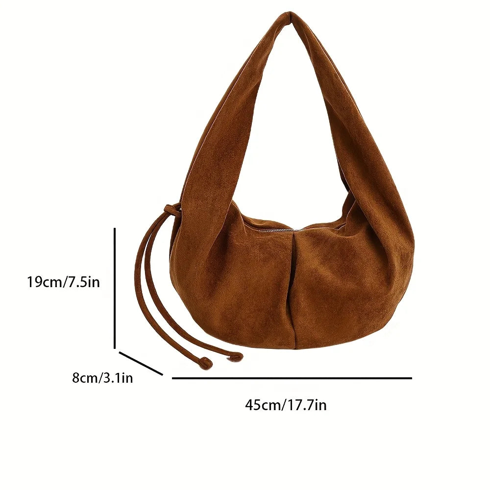 Leopard Print Saddle Bag - Retro Suede PU Leather Large Capacity Handbag for Women - ZOOMNSTORE