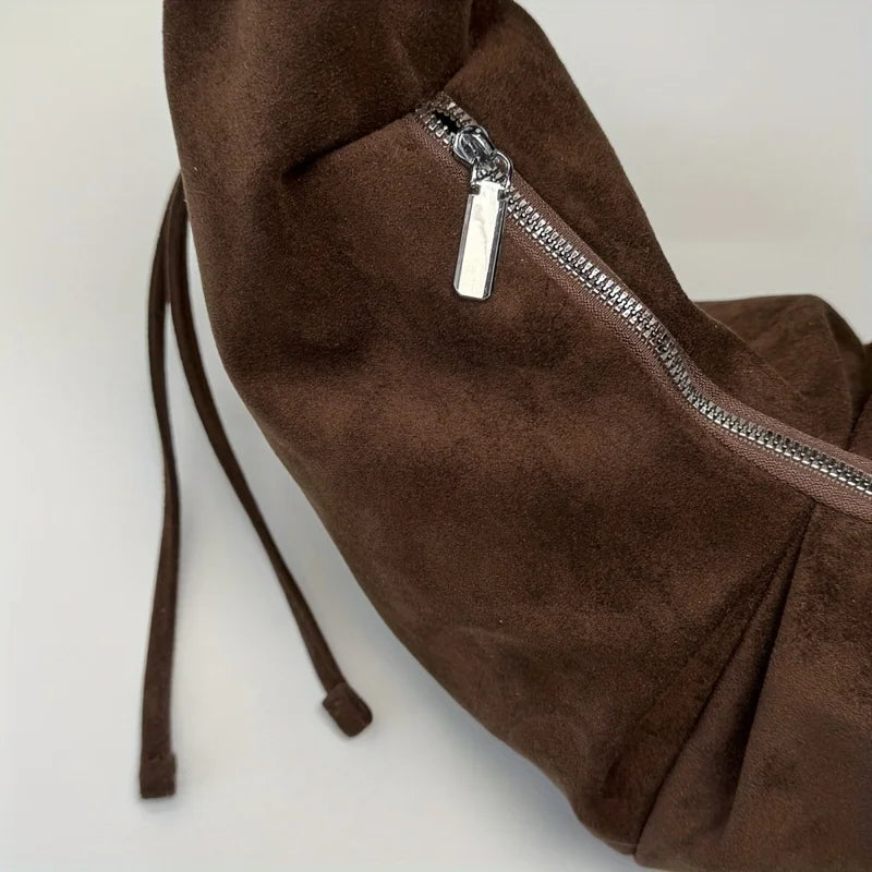 Leopard Print Saddle Bag - Retro Suede PU Leather Large Capacity Handbag for Women - ZOOMNSTORE