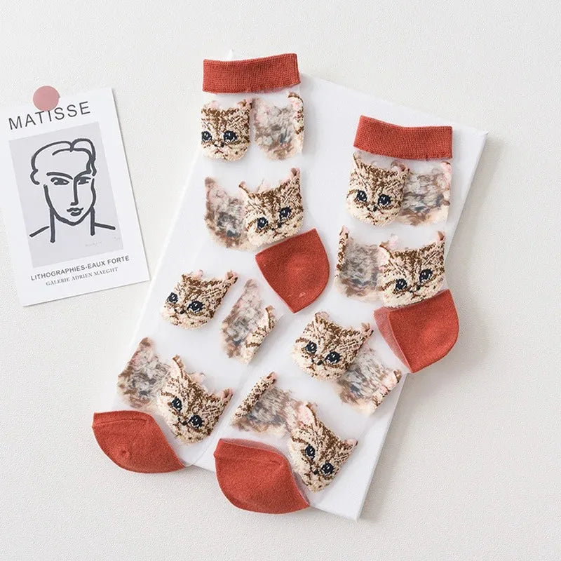 Leopard Print Short Socks - Comfortable Breathable Summer Stockings - ZOOMNSTORE