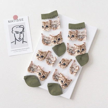 Leopard Print Short Socks - Comfortable Breathable Summer Stockings - ZOOMNSTORE