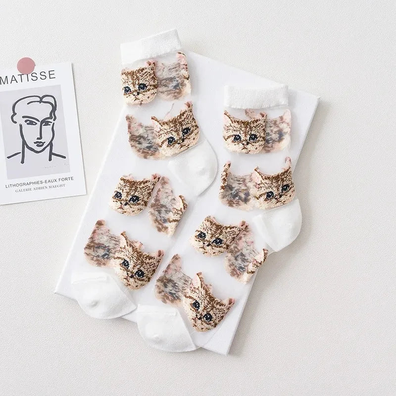 Leopard Print Short Socks - Comfortable Breathable Summer Stockings - ZOOMNSTORE