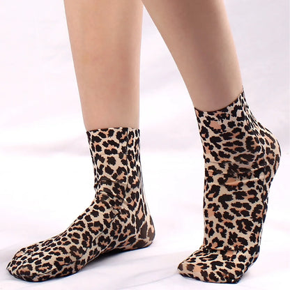 Leopard Print Short Socks - Comfortable Breathable Summer Stockings - ZOOMNSTORE