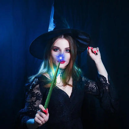 Light Up Wizard Wand Glowing Witch Toy For Kids Illuminating Wand With Sound And Light Party Costume Accessory For Halloween - ZOOMNSTORE