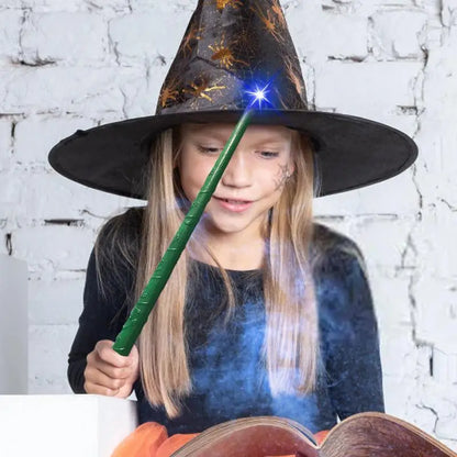 Light Up Wizard Wand Glowing Witch Toy For Kids Illuminating Wand With Sound And Light Party Costume Accessory For Halloween - ZOOMNSTORE