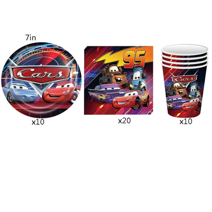 Lightning McQueen Party Supplies - Disposable Tableware  Paper Plates for Kids Birthday  Baby Shower - ZOOMNSTORE