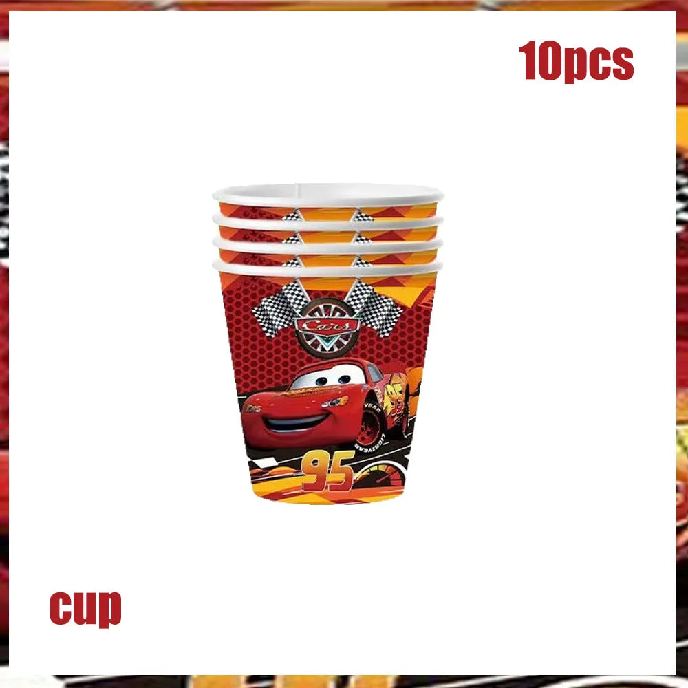 Lightning McQueen Party Supplies - Disposable Tableware  Paper Plates for Kids Birthday  Baby Shower - ZOOMNSTORE