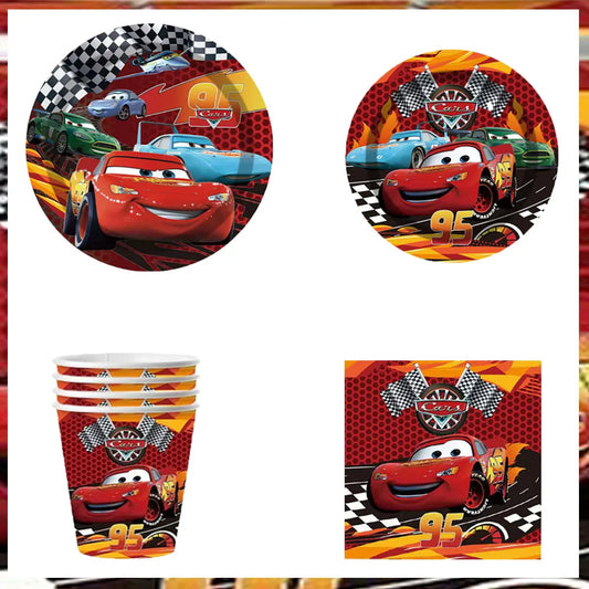 Lightning McQueen Party Supplies - Disposable Tableware  Paper Plates for Kids Birthday  Baby Shower - ZOOMNSTORE