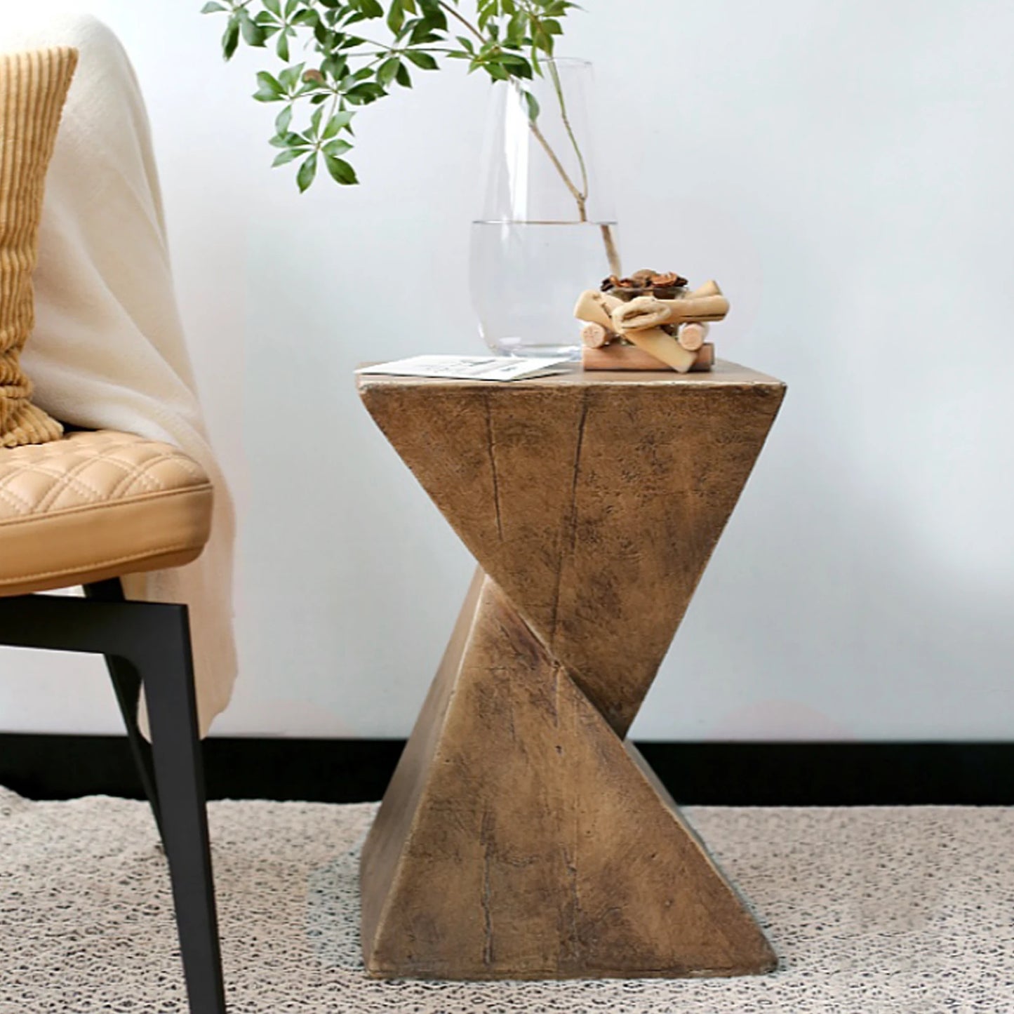 Lightweight Concrete Accent Table - Modern IndoorOutdoor Side Table - ZOOMNSTORE