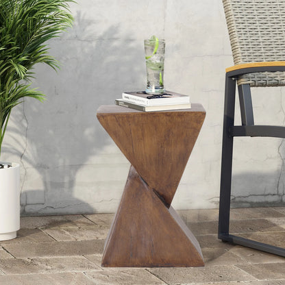 Lightweight Concrete Accent Table - Modern IndoorOutdoor Side Table - ZOOMNSTORE
