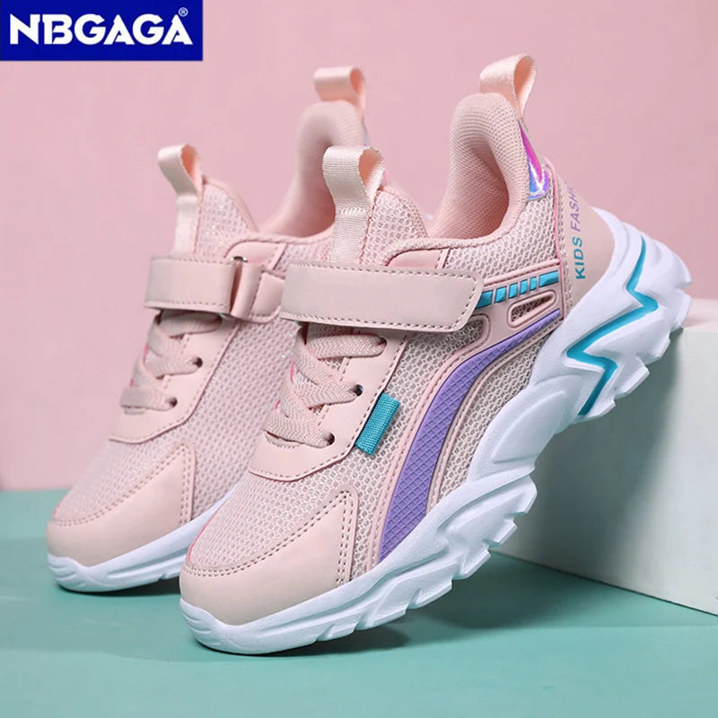 Lightweight Girls School Sneakers - Anti-Slip Breathable Casual Shoes Sizes 28-39 - ZOOMNSTORE