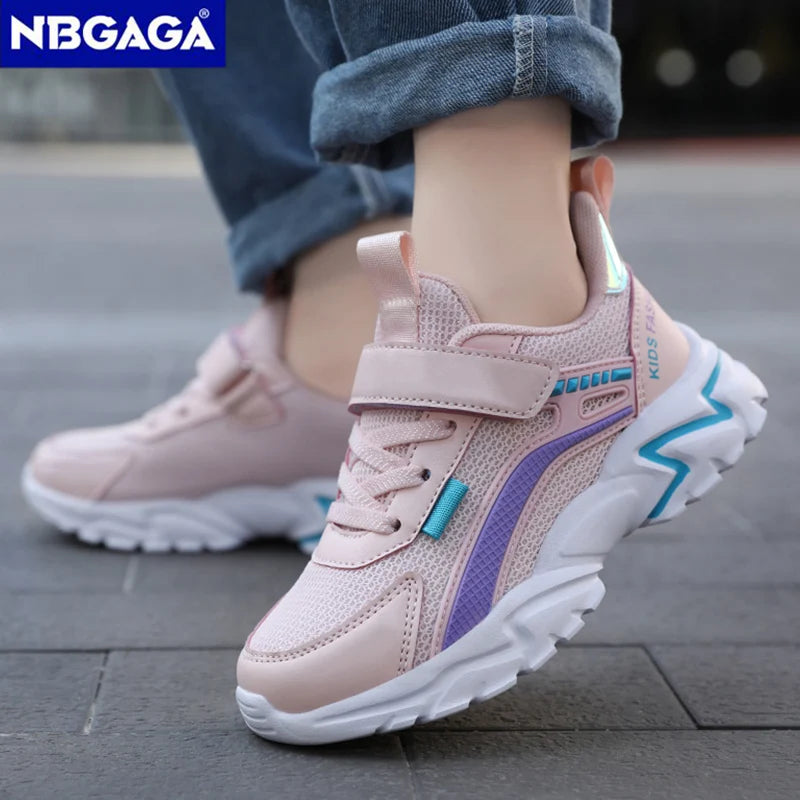 Lightweight Girls School Sneakers - Anti-Slip Breathable Casual Shoes Sizes 28-39 - ZOOMNSTORE