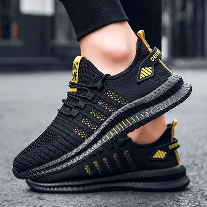 Lightweight Mens Sneakers - Casual Lace-up Mesh Running Shoes - ZOOMNSTORE