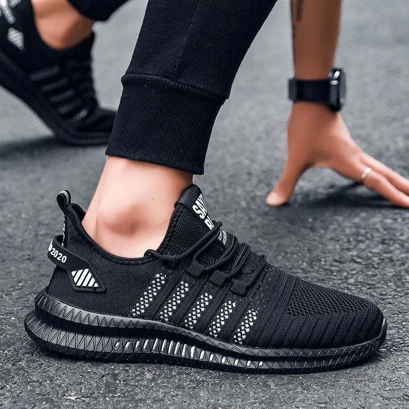 Lightweight Mens Sneakers - Casual Lace-up Mesh Running Shoes - ZOOMNSTORE