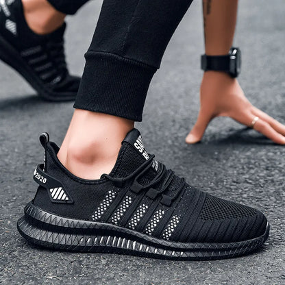 Lightweight Mens Sneakers - Casual Lace-up Mesh Running Shoes - ZOOMNSTORE