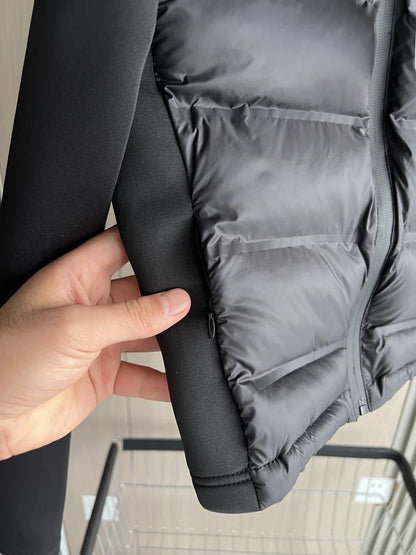 Lightweight Womens Down Jacket - Warm Hooded Sports Coat with Long Sleeves - ZOOMNSTORE