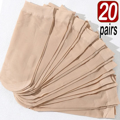 Lightweight Womens Solid Color Socks - Comfortable Mid Length Fashionable Summer Socks 1020 Pairs - ZOOMNSTORE