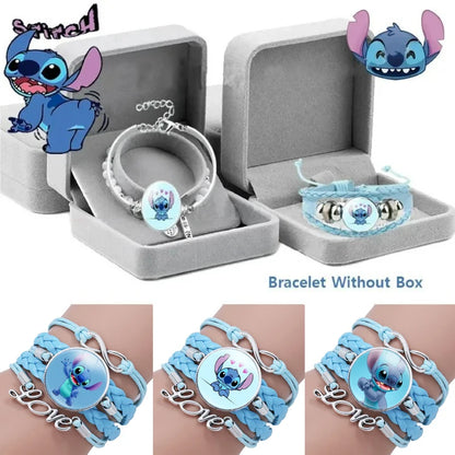 Lilo  Stitch Bracelet - Cute Anime Leather Wristband Jewelry for Girls - ZOOMNSTORE