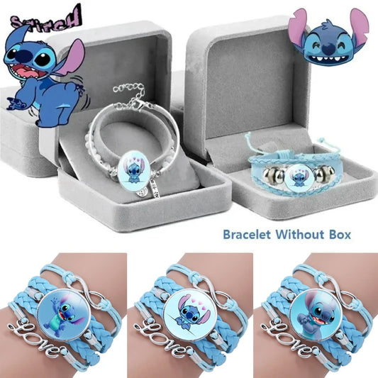 Lilo  Stitch Bracelet - Cute Anime Leather Wristband Jewelry for Girls - ZOOMNSTORE