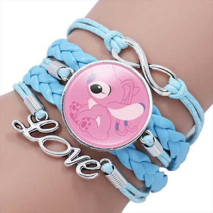 Lilo  Stitch Bracelet - Cute Anime Leather Wristband Jewelry for Girls - ZOOMNSTORE