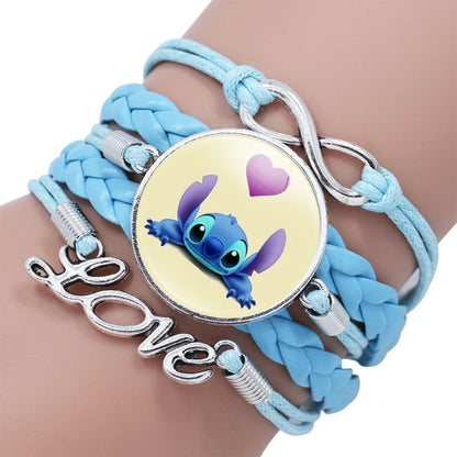 Lilo  Stitch Bracelet - Cute Anime Leather Wristband Jewelry for Girls - ZOOMNSTORE