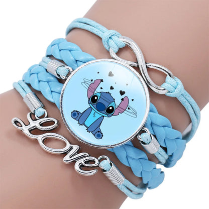 Lilo  Stitch Bracelet - Cute Anime Leather Wristband Jewelry for Girls - ZOOMNSTORE
