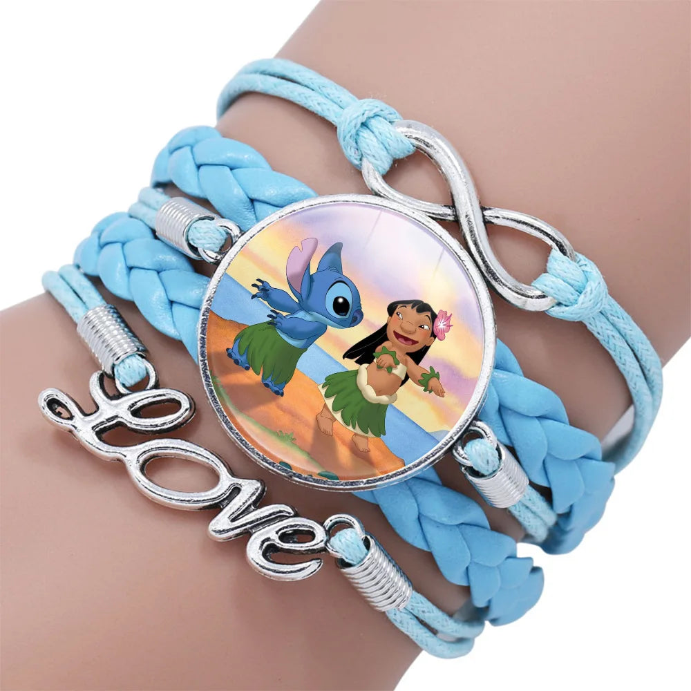 Lilo  Stitch Bracelet - Cute Anime Leather Wristband Jewelry for Girls - ZOOMNSTORE