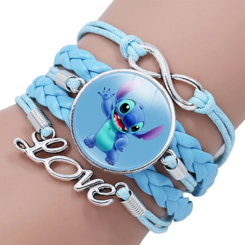 Lilo  Stitch Bracelet - Cute Anime Leather Wristband Jewelry for Girls - ZOOMNSTORE