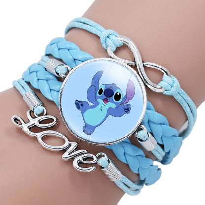 Lilo  Stitch Bracelet - Cute Anime Leather Wristband Jewelry for Girls - ZOOMNSTORE