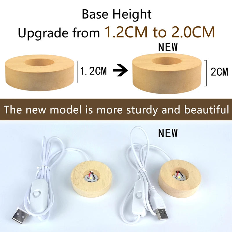 Lilo and Stitch Crystal Lamp – 3D Laser Engraved Crystal Ball Night Light with Wooden Base - ZOOMNSTORE