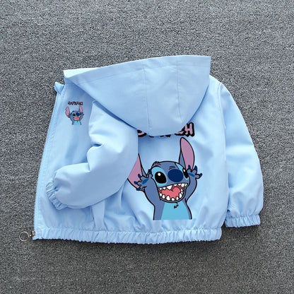 Lilo and Stitch Kids Hooded Jacket - Cartoon Zipper Coat for Boys and Girls - ZOOMNSTORE