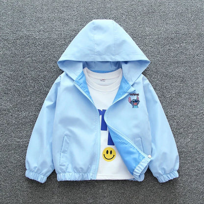 Lilo and Stitch Kids Hooded Jacket - Cartoon Zipper Coat for Boys and Girls - ZOOMNSTORE