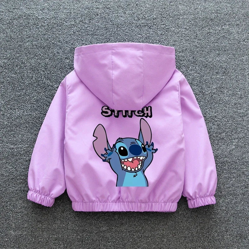 Lilo and Stitch Kids Hooded Jacket - Cartoon Zipper Coat for Boys and Girls - ZOOMNSTORE