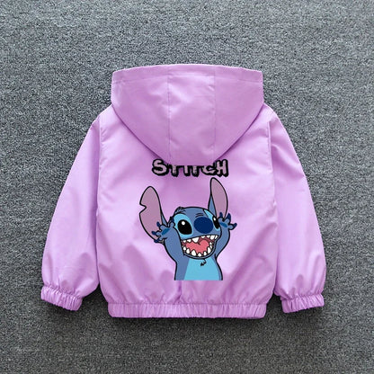 Lilo and Stitch Kids Hooded Jacket - Cartoon Zipper Coat for Boys and Girls - ZOOMNSTORE