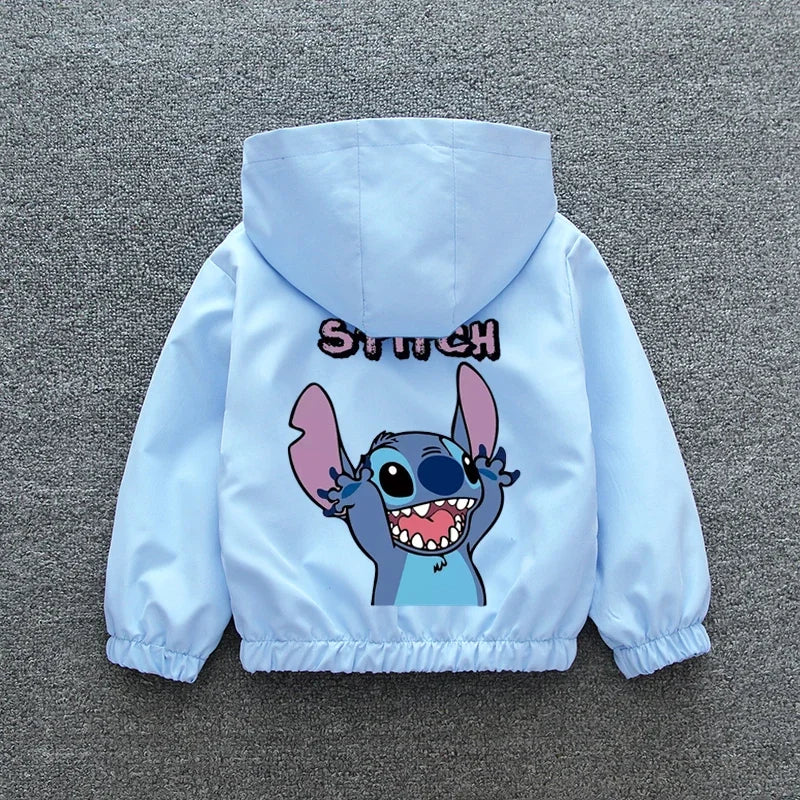 Lilo and Stitch Kids Hooded Jacket - Cartoon Zipper Coat for Boys and Girls - ZOOMNSTORE