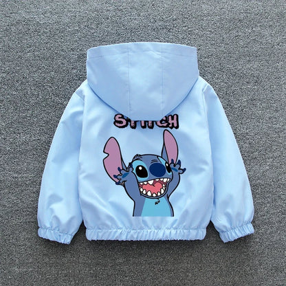 Lilo and Stitch Kids Hooded Jacket - Cartoon Zipper Coat for Boys and Girls - ZOOMNSTORE