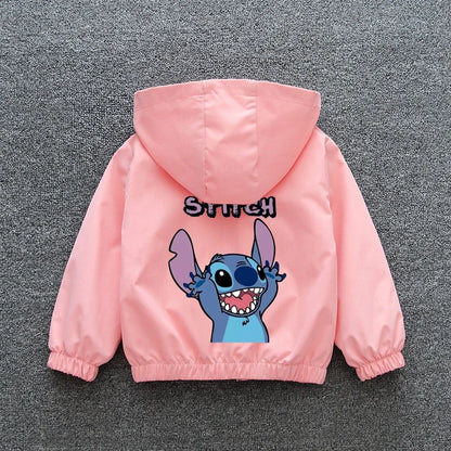 Lilo and Stitch Kids Hooded Jacket - Cartoon Zipper Coat for Boys and Girls - ZOOMNSTORE