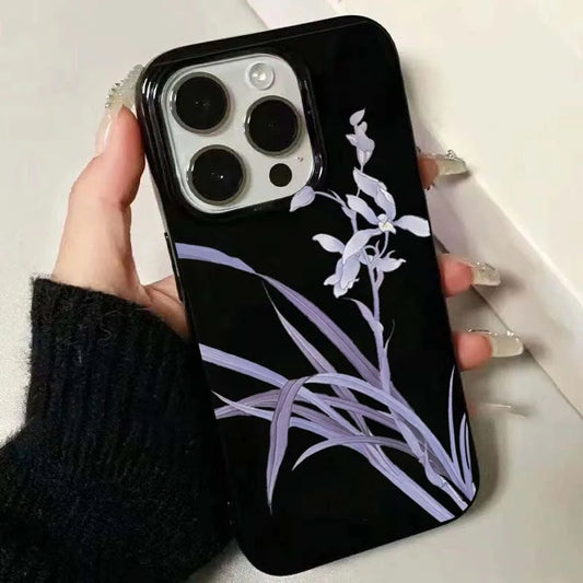 Lily Orchid Flower Print Phone Case - Shockproof Cover for iPhone 11-17 Series - ZOOMNSTORE