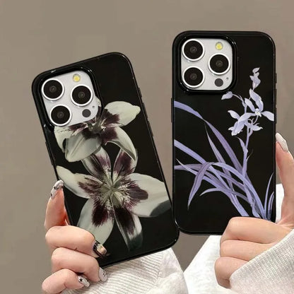 Lily Orchid Flower Print Phone Case - Shockproof Cover for iPhone 11-17 Series - ZOOMNSTORE