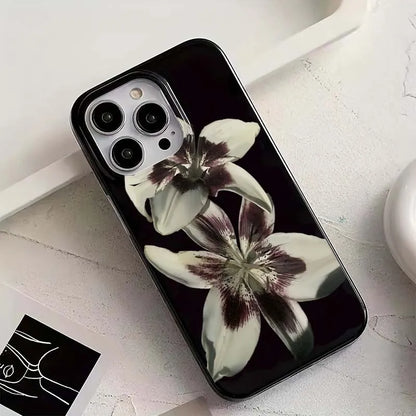 Lily Orchid Flower Print Phone Case - Shockproof Cover for iPhone 11-17 Series - ZOOMNSTORE