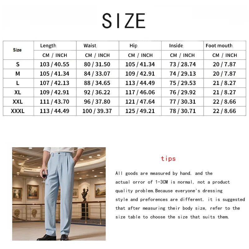 Linen Casual Pants - Men’s Striped Straight-Leg Breathable Loose Trousers for Spring - ZOOMNSTORE